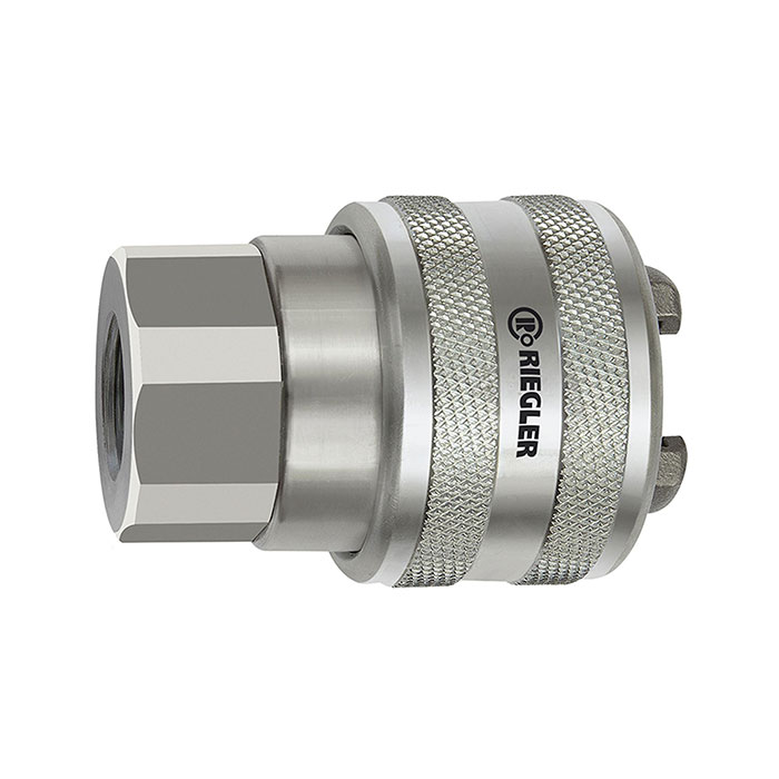 RIEGLER Swivel safety coupling I.D.11, heavy-duty series, Steel, G 3/4 IT