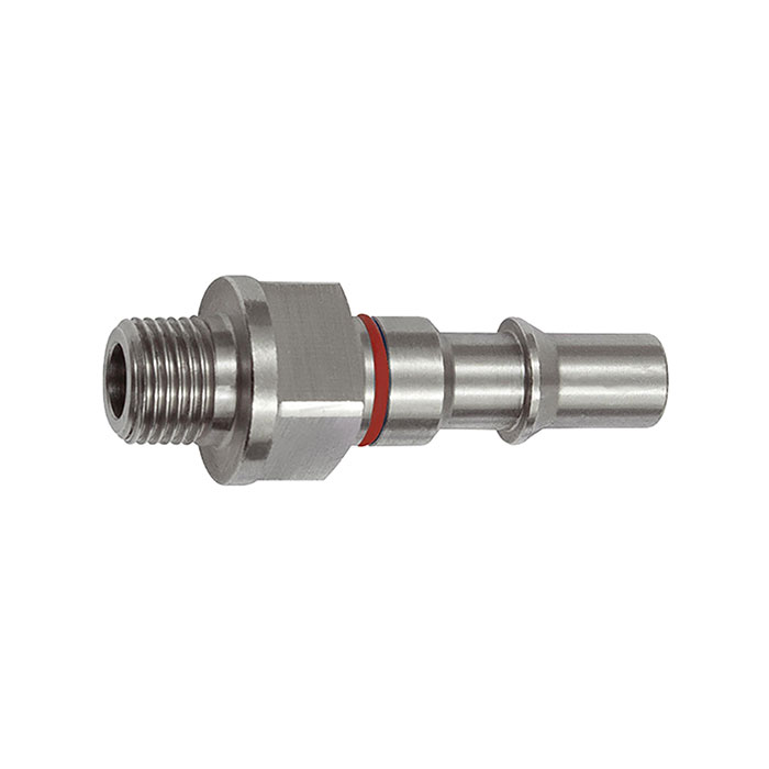 RIEGLER Unverwechselbarer Nippel NW 6, ISO 6150 C, G 1/4 AG, rot