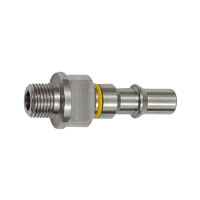 RIEGLER Unverwechselbarer Nippel NW 6, ISO 6150 C, G 1/4 AG, gelb