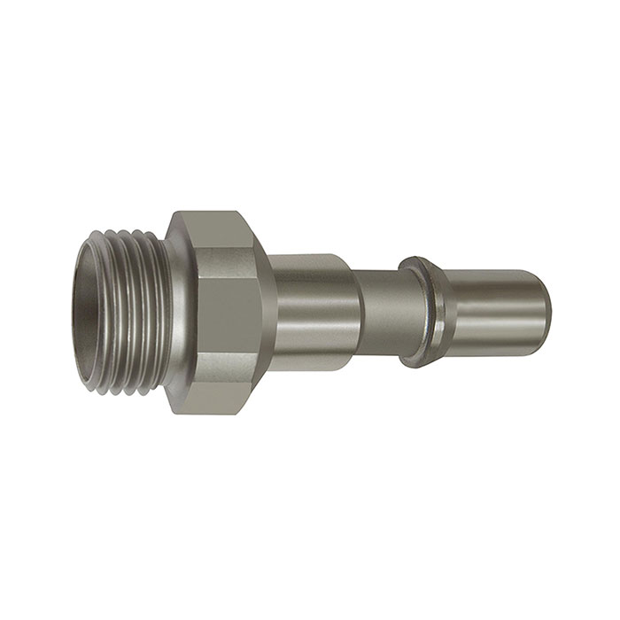 RIEGLER Nipple f. couplings I.D. 8, ISO 6150 C, Stainless steel, G 1/8 ET