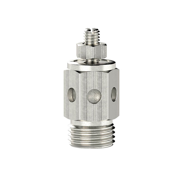 RIEGLER Silencer, stainless steel,sintered damper element,adjustable,G3/8