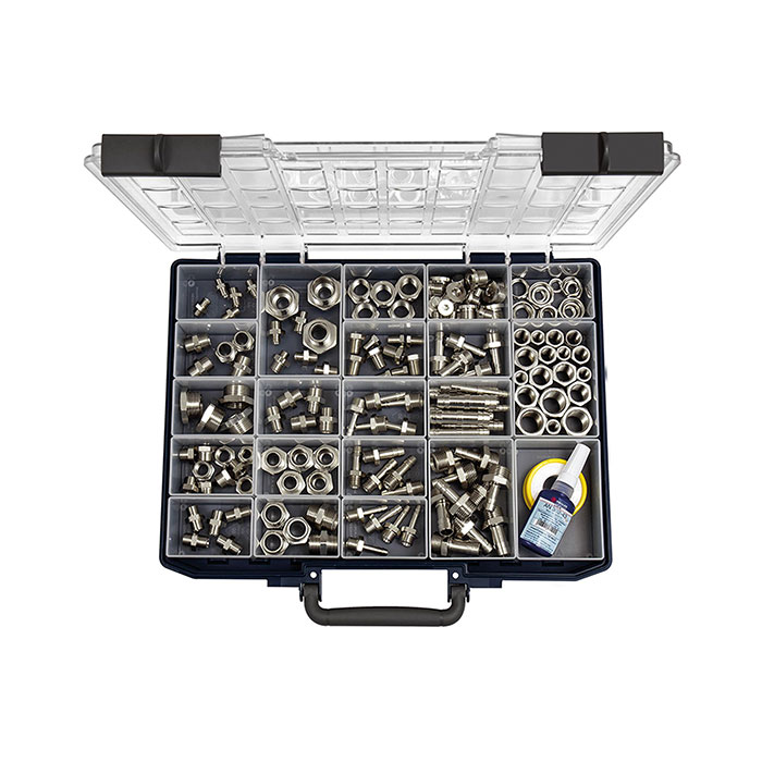 RIEGLER Sortimentsbox Messingdrehteile vernickelt