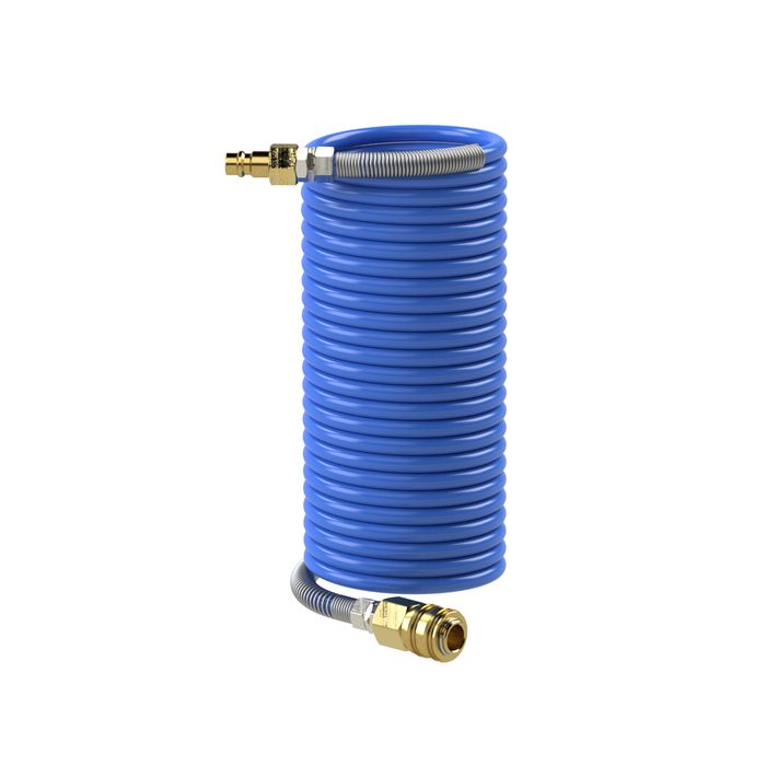 RIEGLER Spiral hose coupling set, Stand. coupl., PA, Hose Ø 8x6, 2.5 m