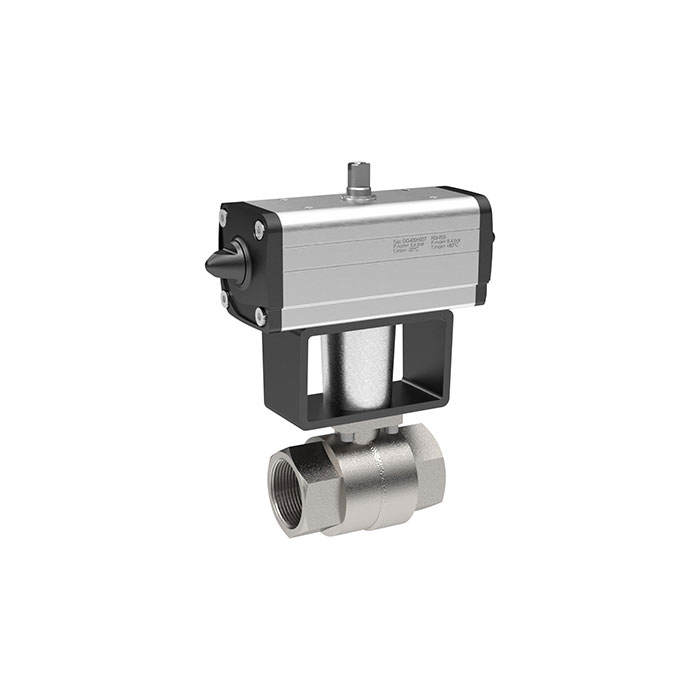 RIEGLER Stainless steel ball valve, Pneumatic actuation drive, Rp 1/2