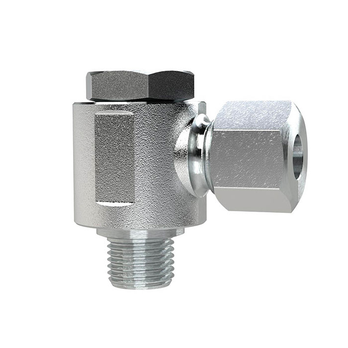 RIEGLER Pivoting angled fitting, G 1/8 o., Pipe exterior Ø 4