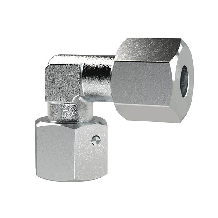 RIEGLER Adjustable union elbow, Pipe ext. Ø 10, galvanised steel