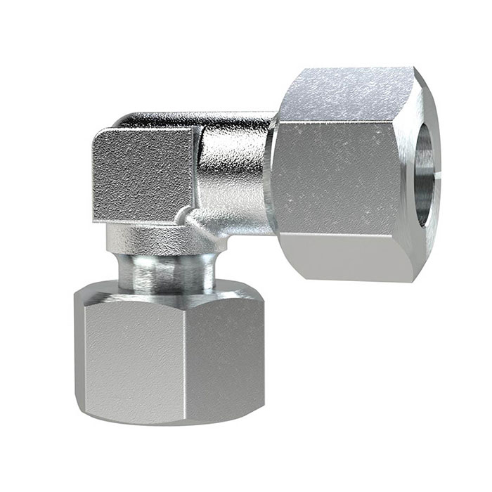 RIEGLER Adjust. angled screw connection, Pipe ext. Ø 10, galvanised steel