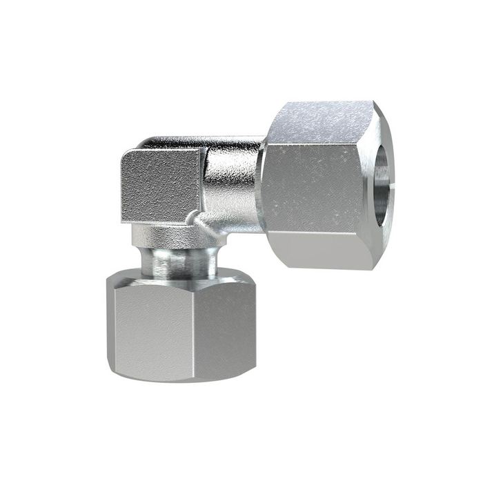 RIEGLER Adjust. angled screw connection, Pipe ext. Ø 15, galvanised steel