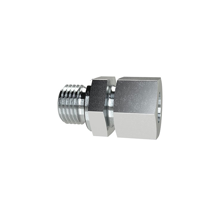 RIEGLER Straight screw-in fitting, M18o. Pipe ext.Ø8, galvanised steel