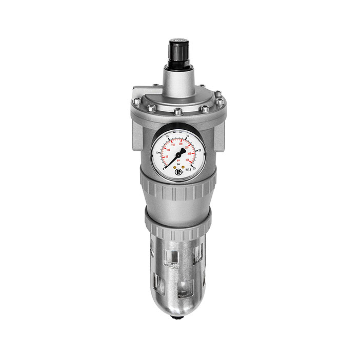 RIEGLER Filter regulator »Standard«, Protective cage, 40 µm, Size 4, G 1