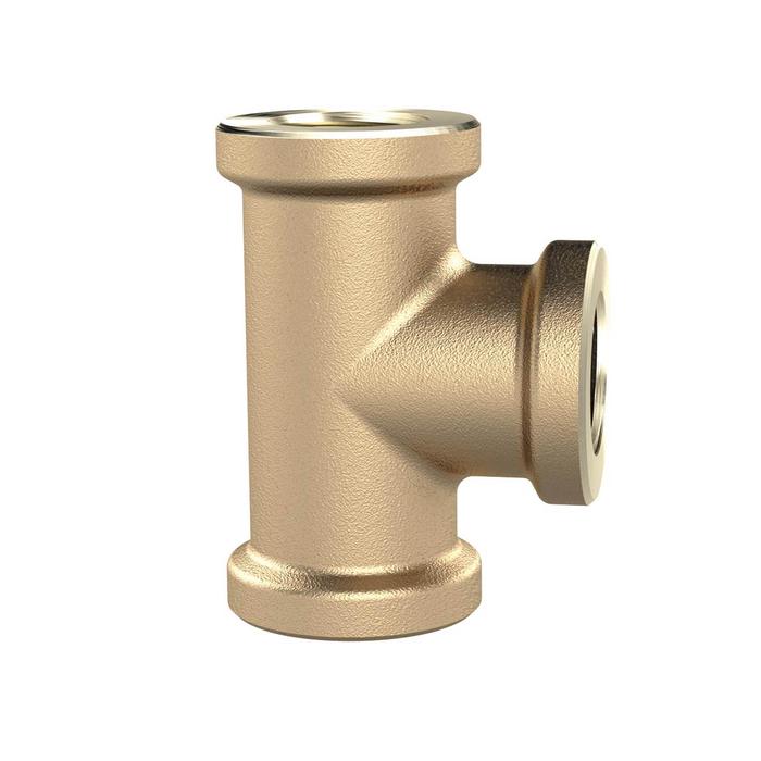 RIEGLER T-piece, 3x interior thread, G 1 1/4, 16 bar, bright brass