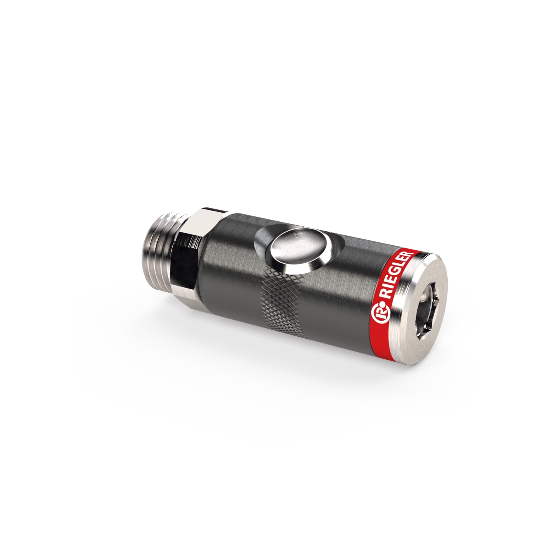 RIEGLER Pushbutton safety coupling I.D. 7.4, G 1/2 ET