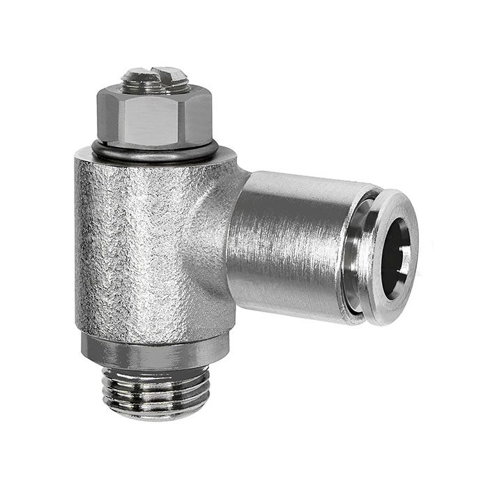 RIEGLER Thredtle valve, both sides, M5, plug connection 4
