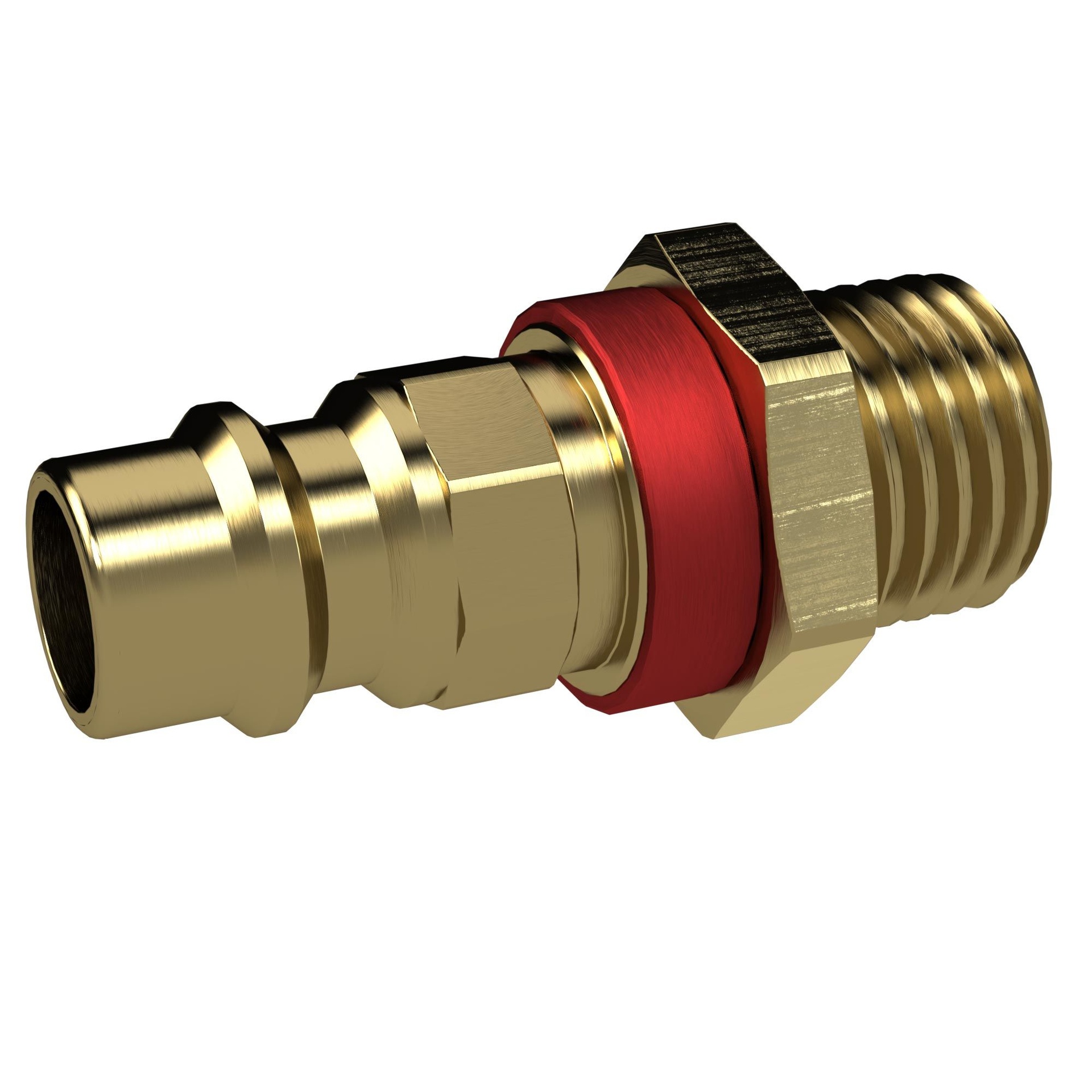 RIEGLER Unmistakable nipple NW 7,8, bare brass, G 3/8 AG, red