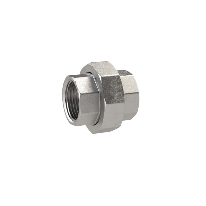 RIEGLER sol. Double threaded nipple, con. tight, G 3/4, IG, SW 46, ES 1.4408