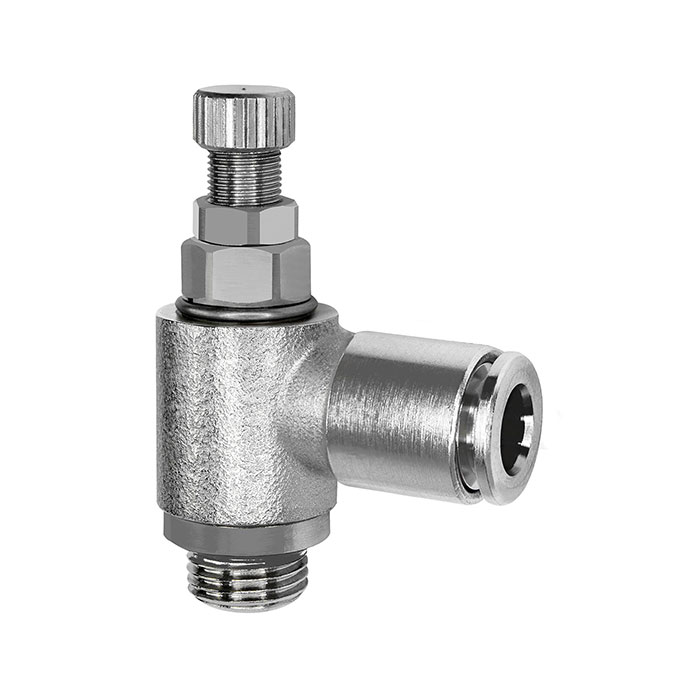 RIEGLER Thredtle valve, both sides, G 1/4, plug connection 8