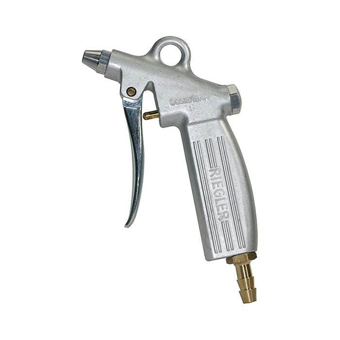 RIEGLER metering blowgun, standard nozzle, die-cast aluminum, nickel-plated, LW 9