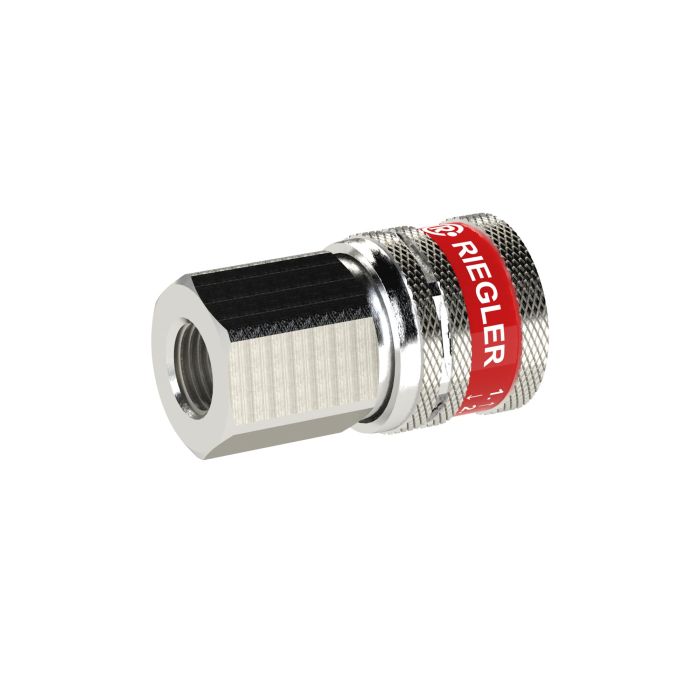 RIEGLER Safety coupling NW 7,8, Typ SEK, nickel-plated brass, G 1/2 IG
