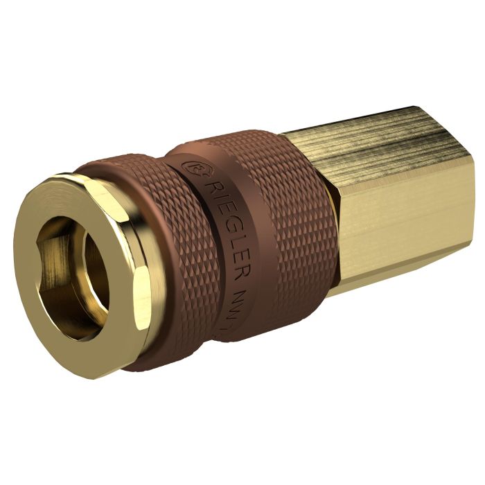 RIEGLER Unmistakable quick-release coupling NW 7,8, G 1/4 IG brown