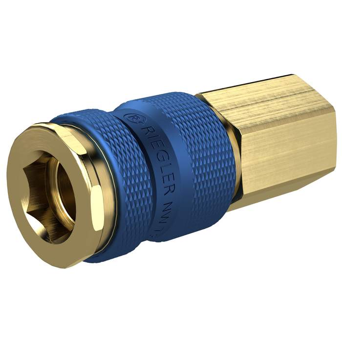RIEGLER Unmistakable quick-release coupling NW 7,8, G 3/8 IG, blue