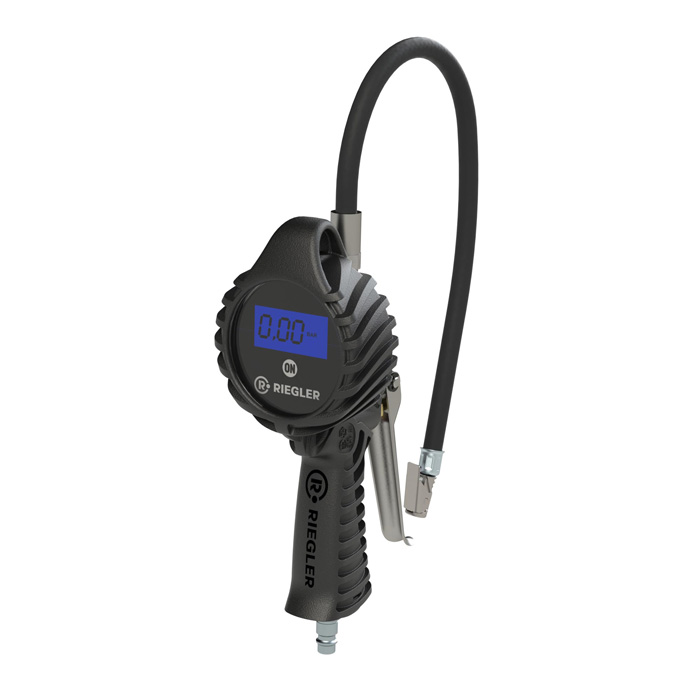 RIEGLER Digital hand-held tire gauge MS, Mano Ø 80 mm, 0-12 bar