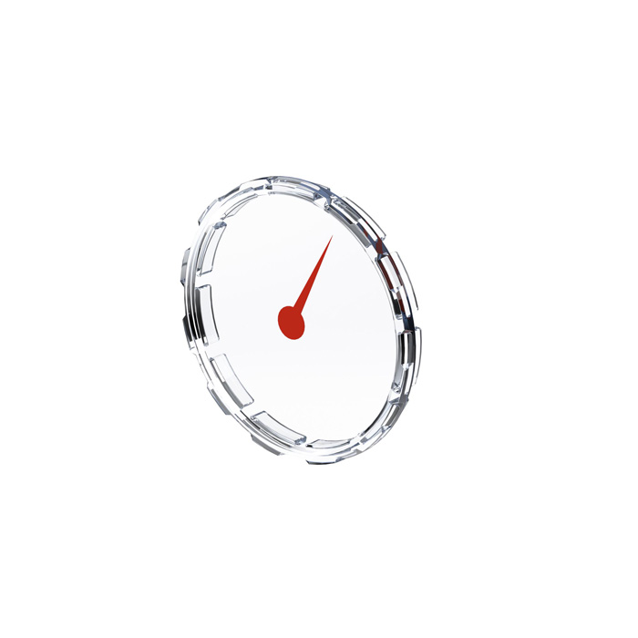 Viewing pane plastic, MZ red pressed onto viewing pane, NG 40