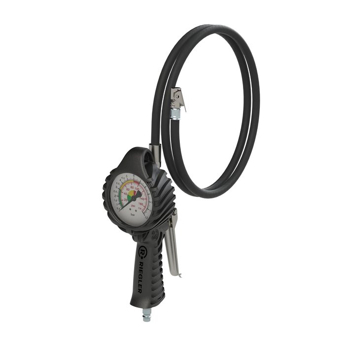 RIEGLER Hand-held tire gauge MS, Mano Ø 80 mm, uncalibrated, 0-12 bar