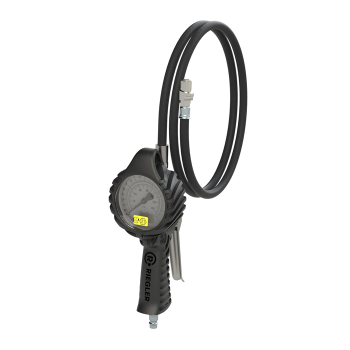 RIEGLER Hand-held tire gauge QS, Mano Ø 80 mm, calibrated, 0 - 12 bar