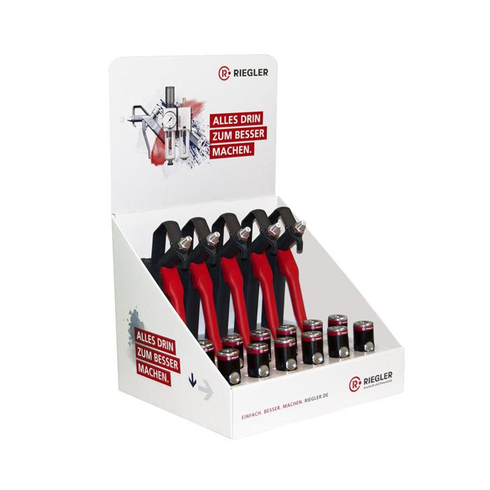 RIEGLER Stand-up push-button coupling / blowguns plastic standard