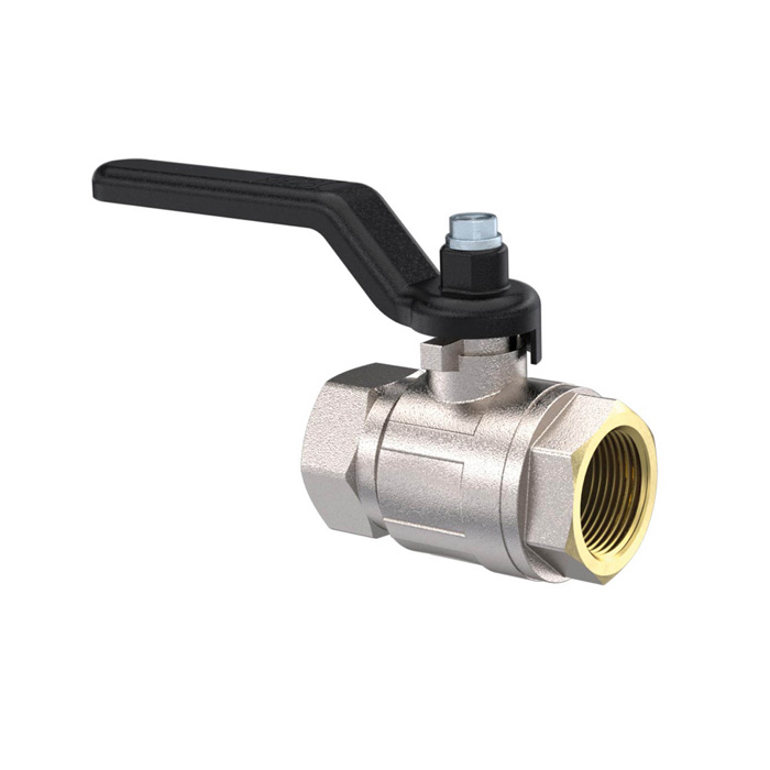 RIEGLER Ball valve standard version, hand lever black, IG/IG, MS ver., G 1/4