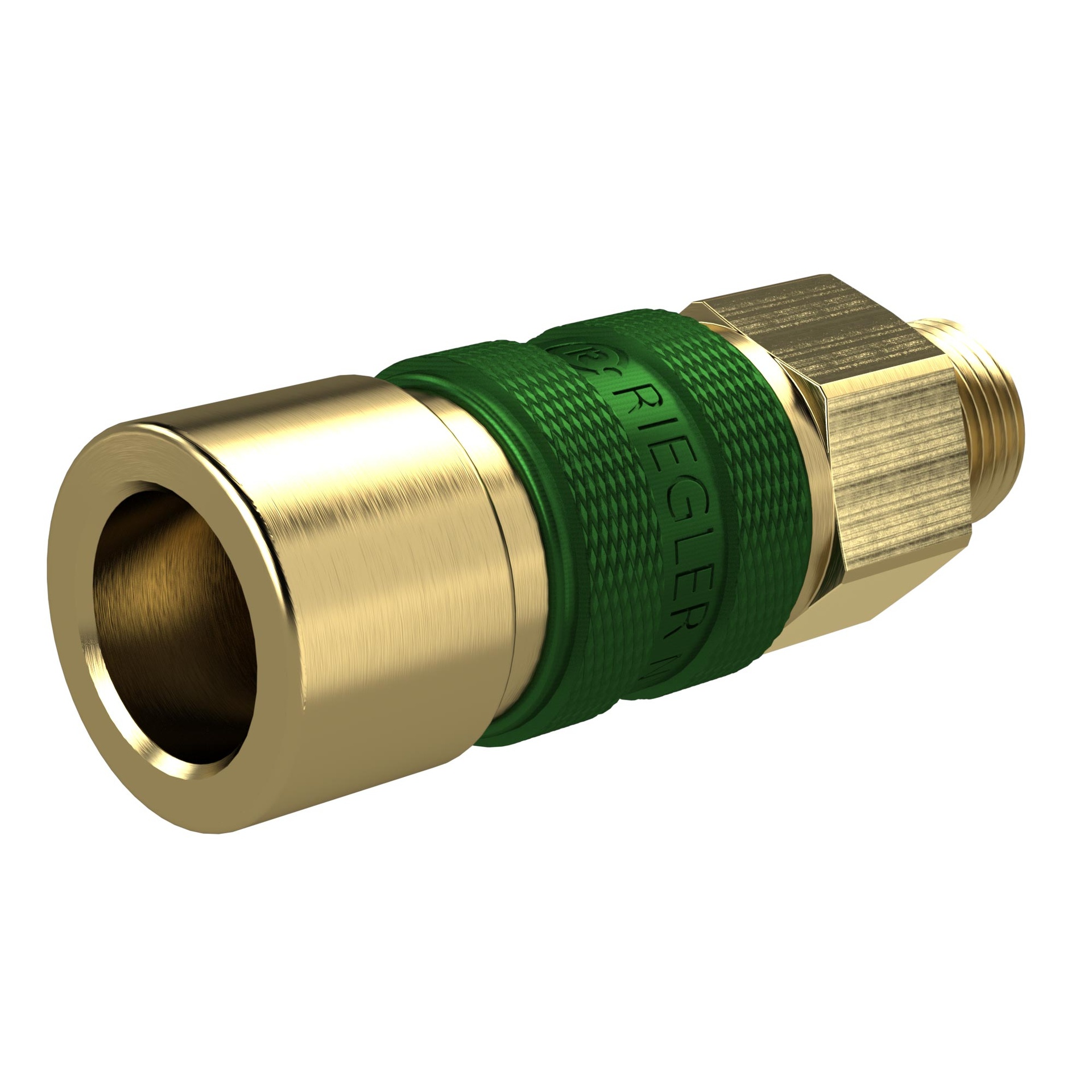 RIEGLER Unmistakable quick-release coupling NW 5, G 1/4 AG, green