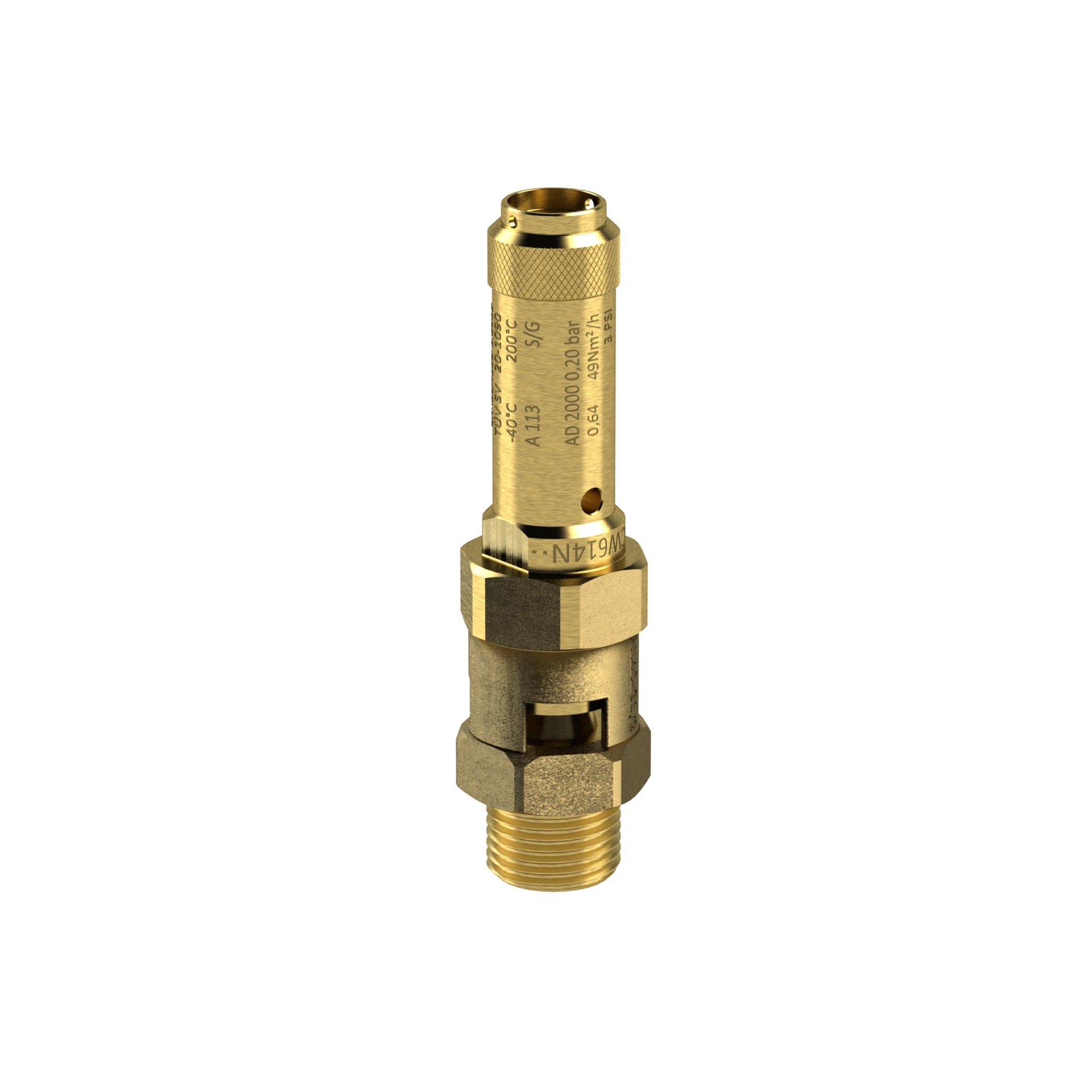 RIEGLER safety valve, brass, G 1 1/2, set pressure 3.3 bar
