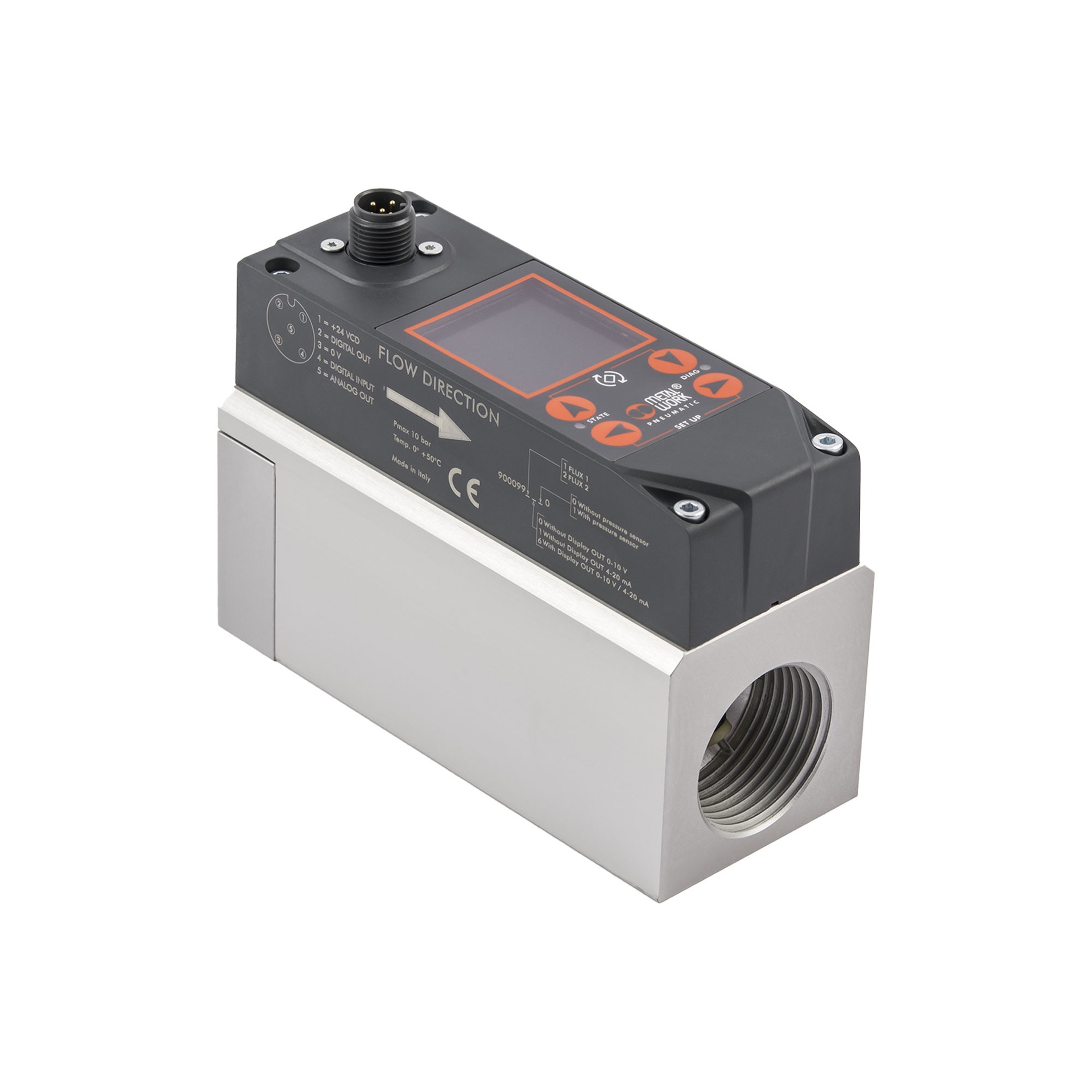 RIEGLER flow meter "FLUX", BG 2, display/pressure sensor/WiFi