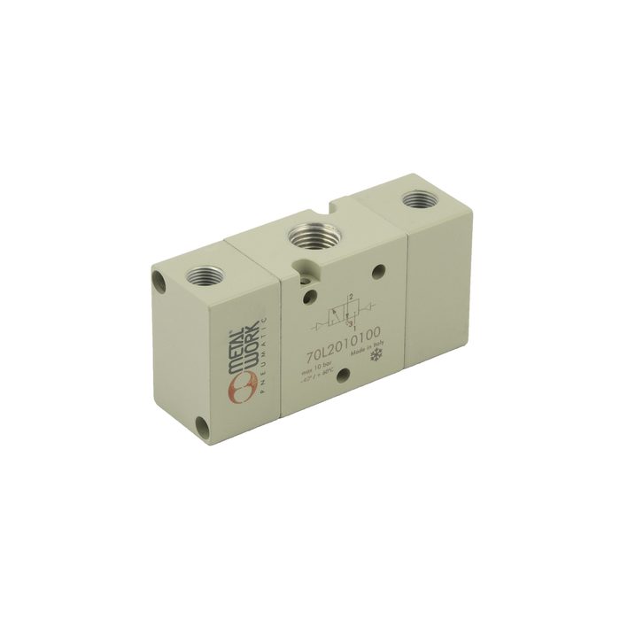 RIEGLER 3/2-way valve, low-temp., pneumatic, bistable, connection G 1/4