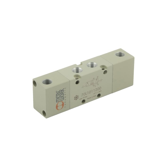 RIEGLER 5/2-way valve, low-temp., pneumatic, bistable, connection G 1/8