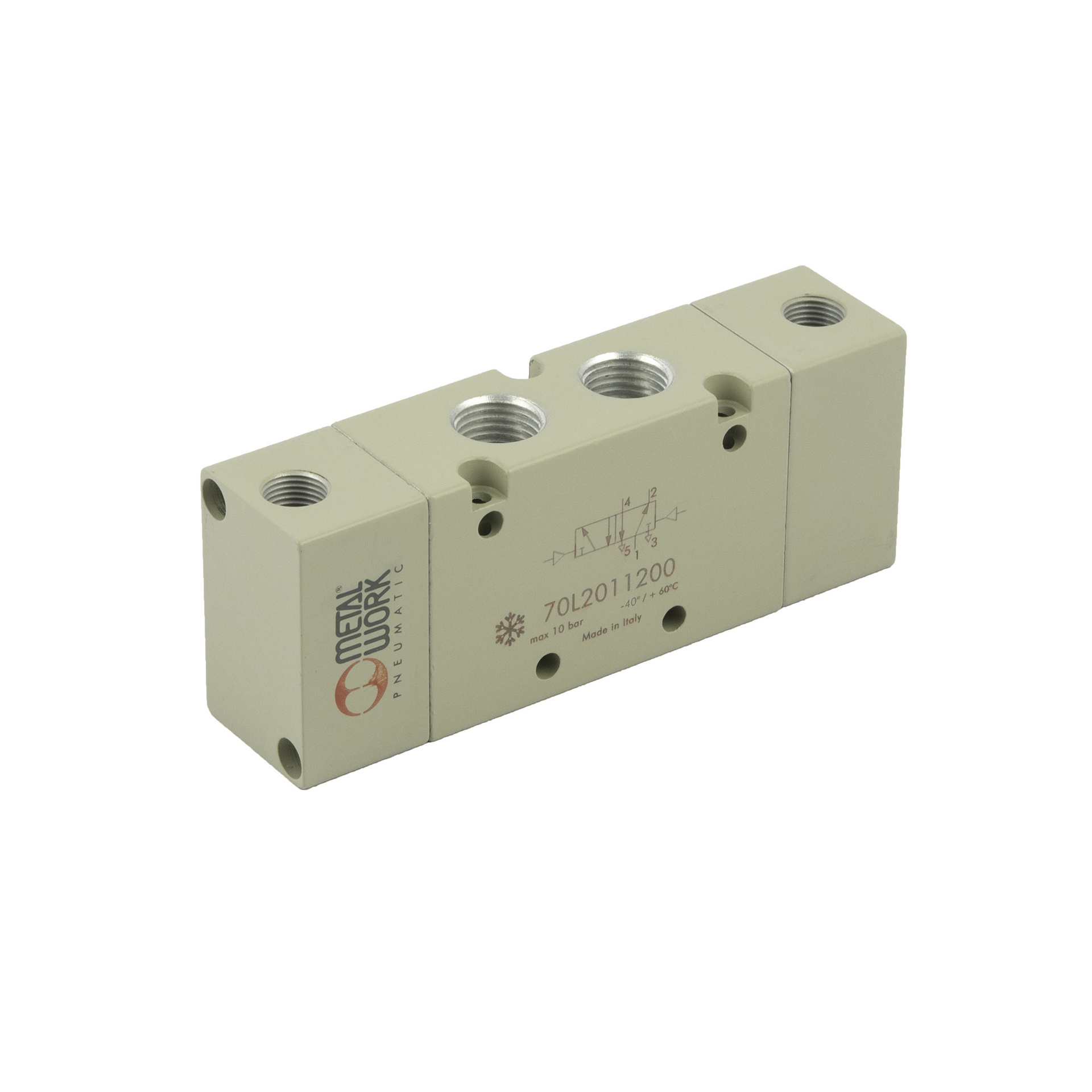 RIEGLER 5/2-way valve, low-temp., pneumatic, bistable, connection G 1/4