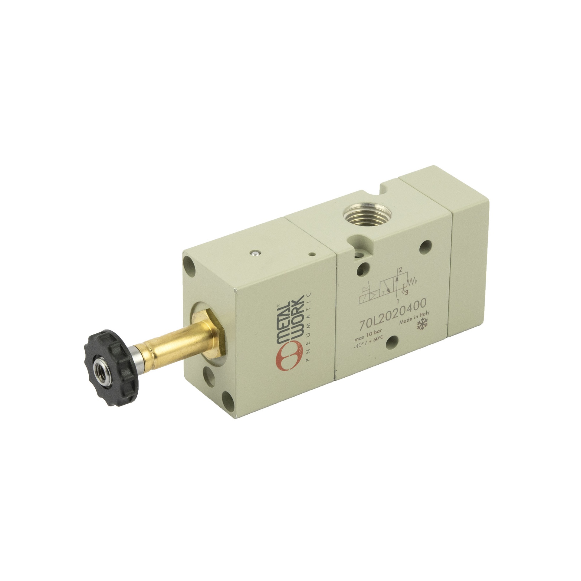 RIEGLER 3/2-way valve, cryogenic, electropneumatic, monostable, G 1/4, NO