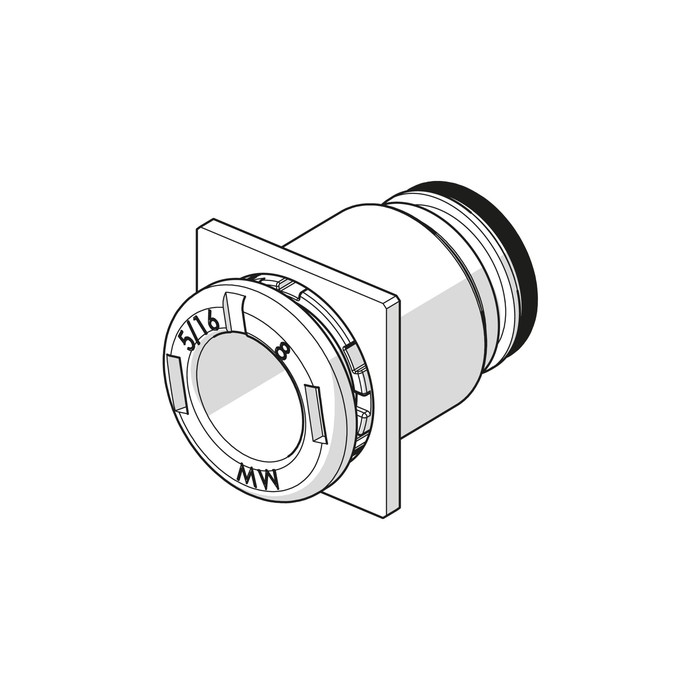 RIEGLER EB 80 square insert Ø 8 mm for valve base plate, PU 10 pcs.