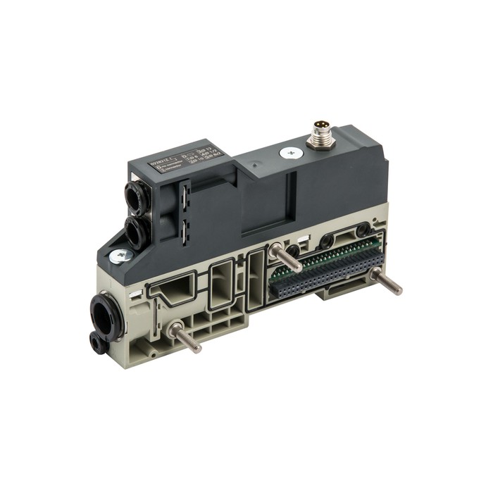 RIEGLER Zw.-Modul EB80, Ø10, Abl. 2x Ø8, An. 1/3/5 getr., mit el. Einsp.