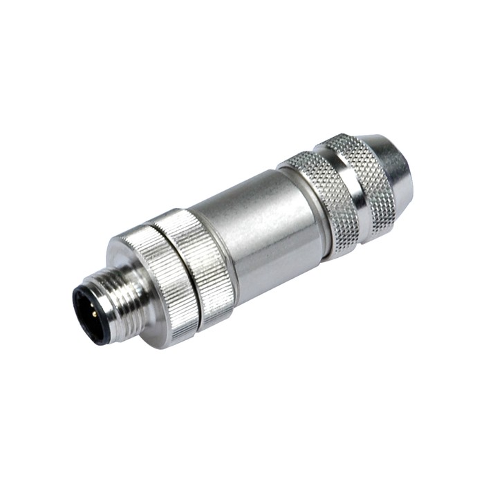 RIEGLER M12 plug 0°, for Profibus-DP, 5-pin, B-coded