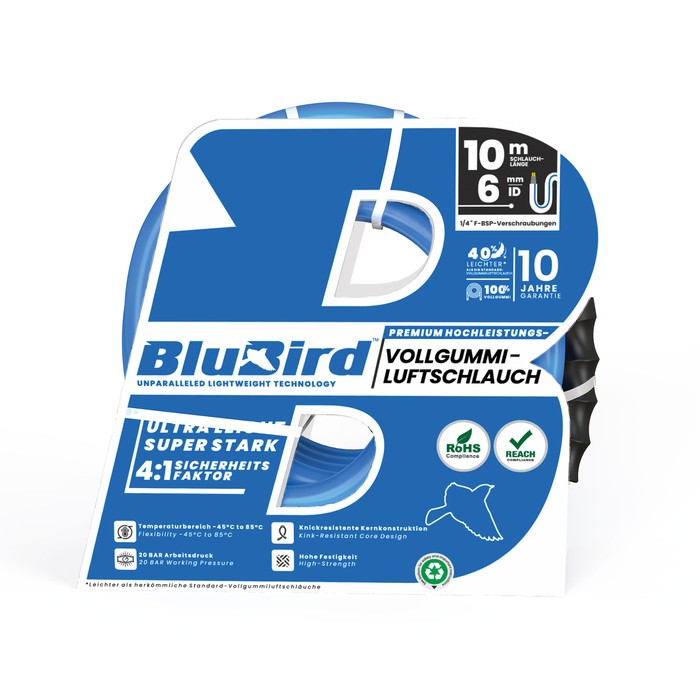 RIEGLER Vollgummi-Werkstattschl. »BluBird«, Ø12x6, max. 20 bar, Set 10 m