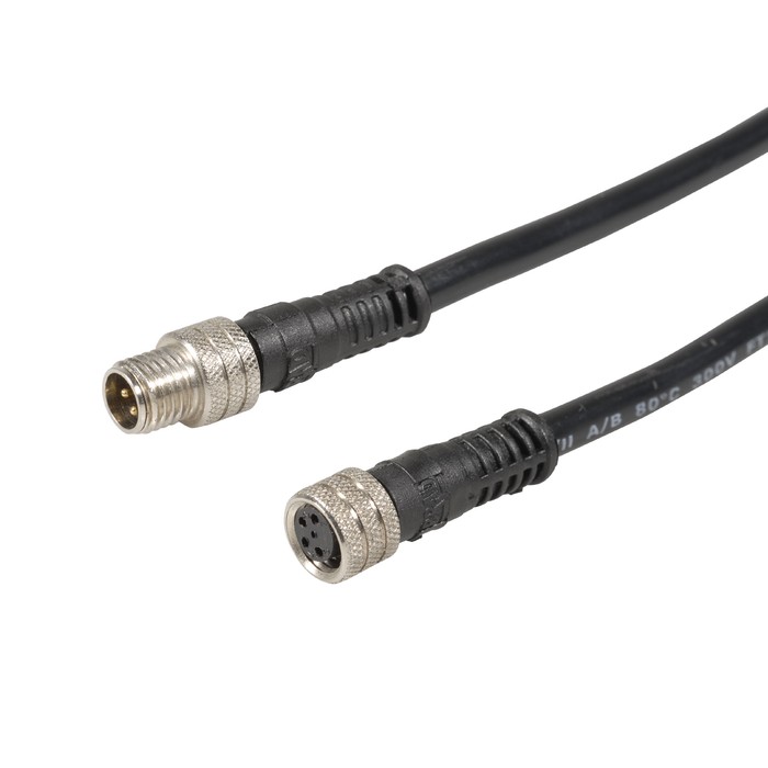 RIEGLER connection cable, M8 plug 0° / open end, 4-pin, 5 m