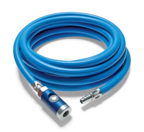 Druckluftschlauch 9 (3/8”) × 14,5 mm – 5 m – Sicherheitsausführung mit Druckknopf-Sicherheitskupplung