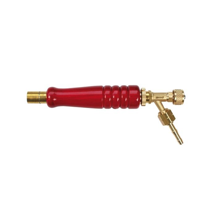 RIEGLER Wooden Handle, Round with Valve, Propane, M15x1, G 3/8 LH
