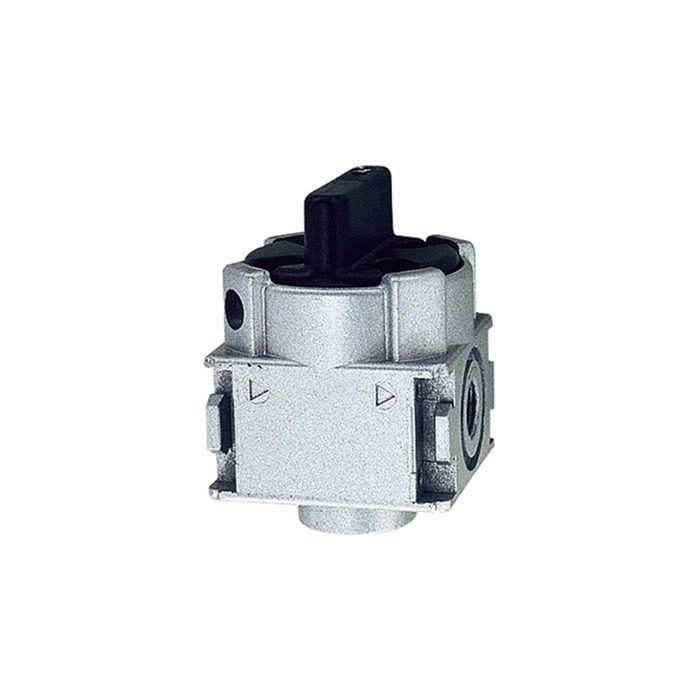 [100404] RIEGLER Ball valve 3/2-way »multifix-mini«, lockable, Size 0, G 1/4