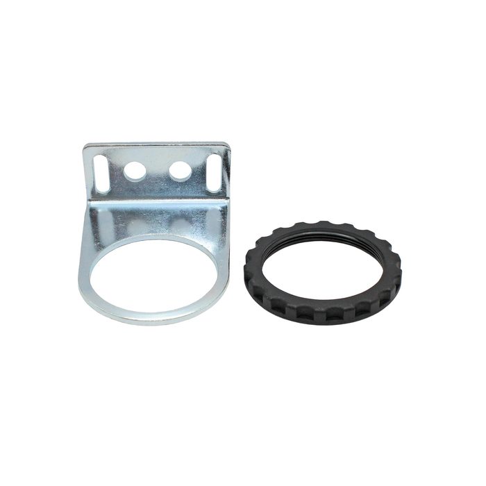 [100439] RIEGLER Haltewinkel mit Mutter M50x1,5, f. »multifix«, BG 3, G 1/2, G 3/4
