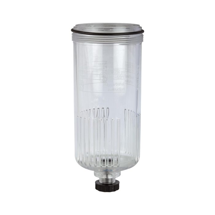 [100504] RIEGLER Polycarbonatbehälter, inkl. O-Ring, halbautom. Ablassventil, BG 3