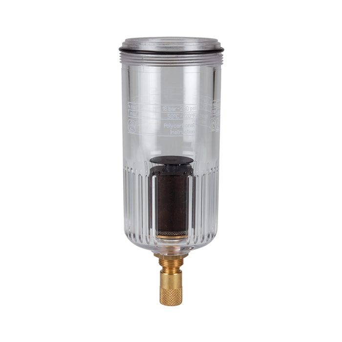 [100505] RIEGLER Polycarbonatbehälter, inkl. O-Ring, vollautom. Ablassventil, BG 3