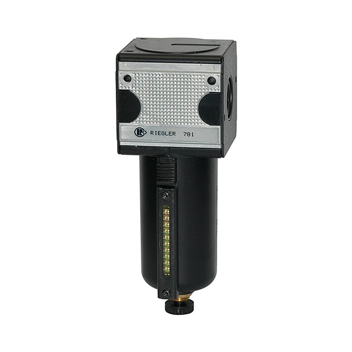 [100523] RIEGLER Filter »multifix«, Metallbeh. u. Sichtrohr, 5 µm, BG 1, G 3/8, HA