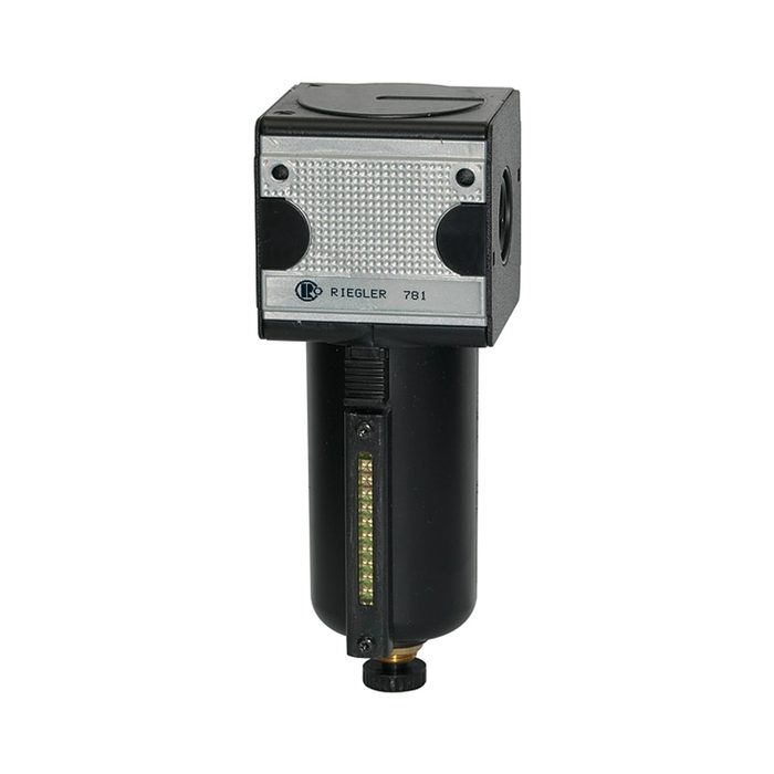 [100523] RIEGLER Filter »multifix«, Metallbeh. u. Sichtrohr, 5 µm, BG 1, G 3/8, HA
